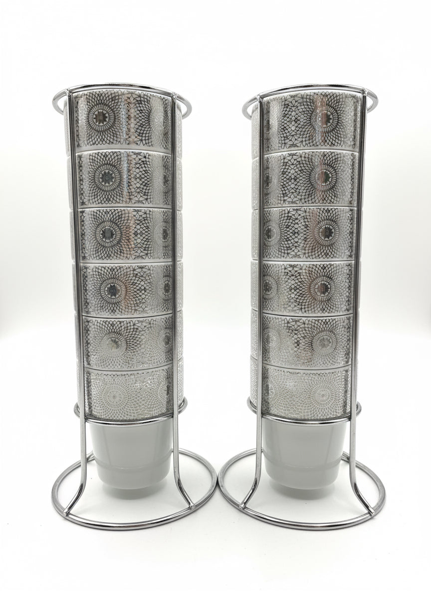 PT Stackable Porcelain  Cups Set of 6