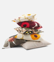 Marimekko Unikko Cushion Cover – Vanilla / Burgundy Red
