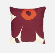 Marimekko Unikko Cushion Cover – Vanilla / Burgundy Red