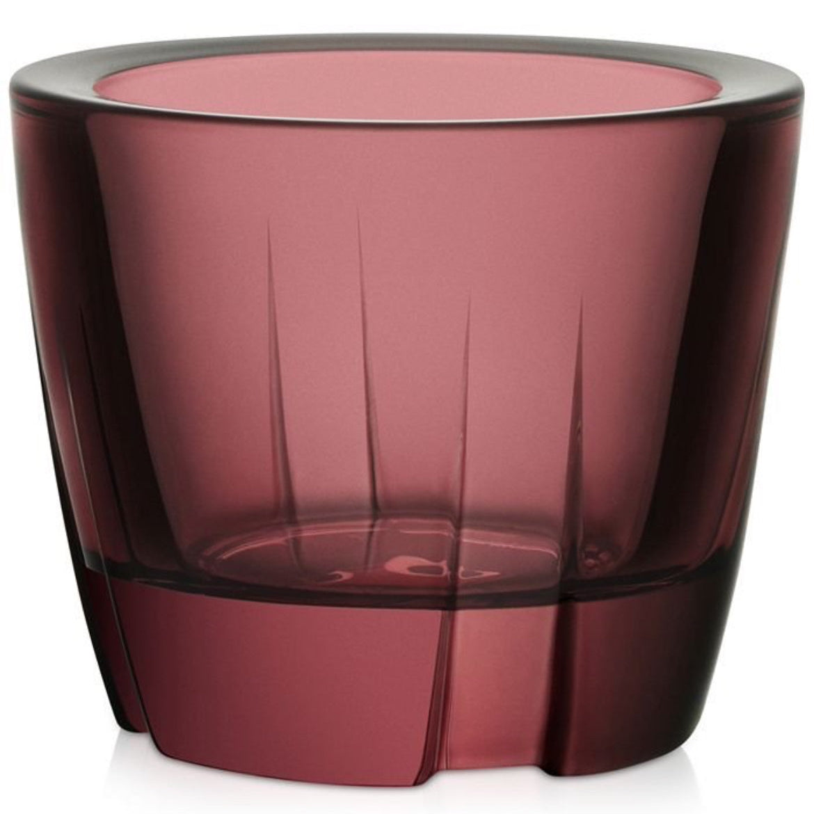 Kosta Boda Bruk Votive Candle Holders – Set of 2, Aubergine Purple