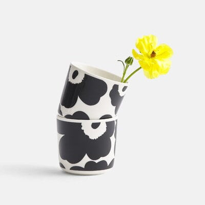 Marimekko Oiva - Unikko coffee cup w/o handle, 2 pcs