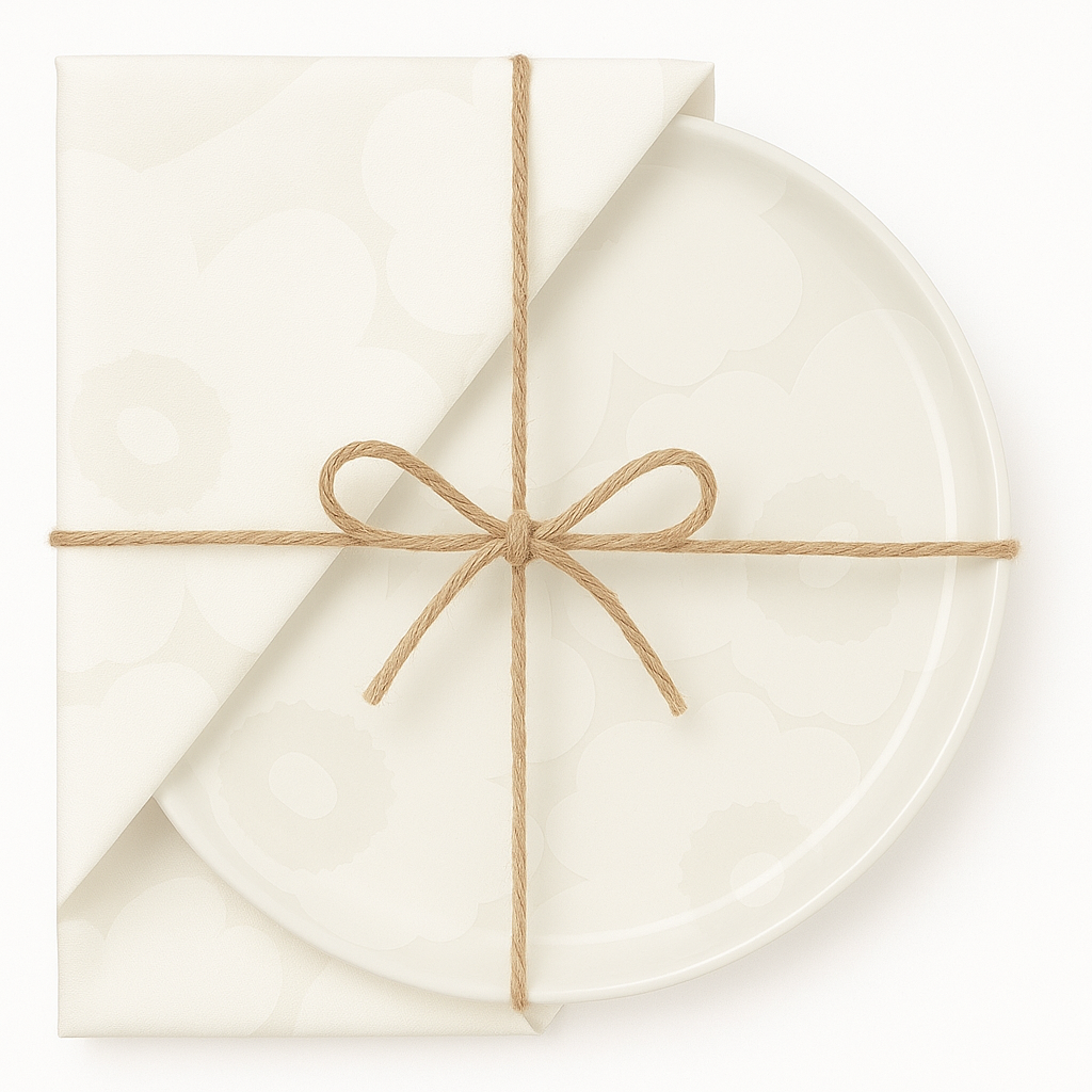 Marimekko Unikko Lautaanen Plate and Lunch Napkin Set
